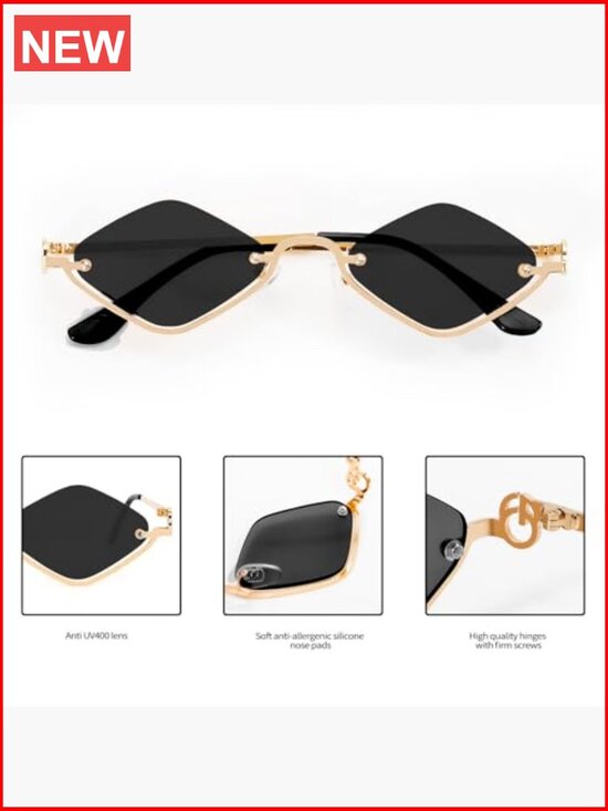 Retro Y2K Semi-Rimless Sunglasses UV400 Protection Unisex main image 7